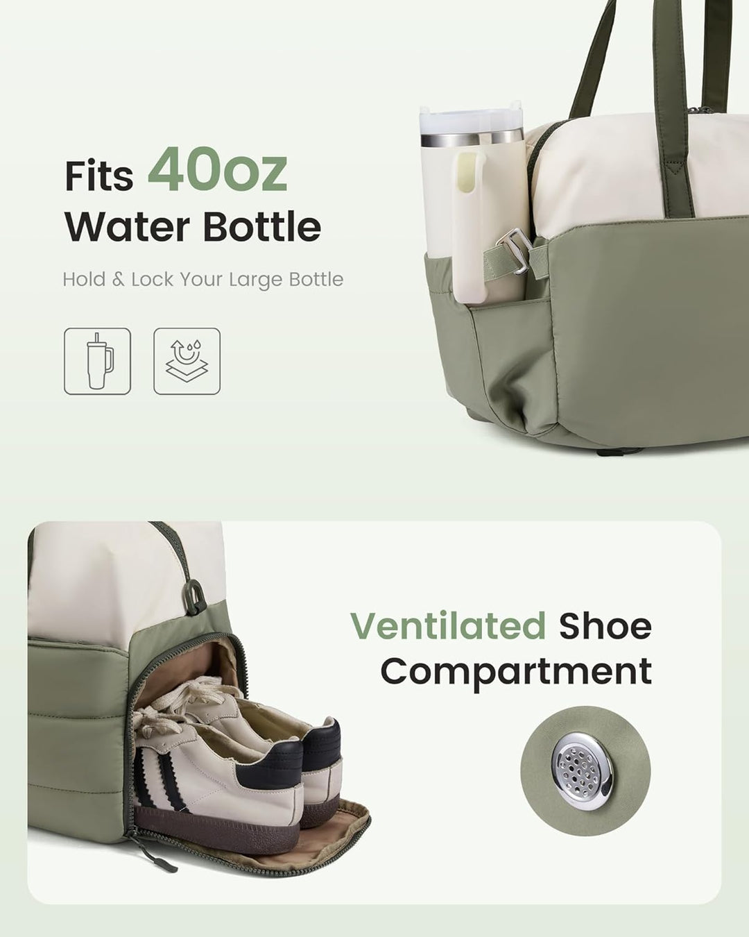 LOVEVOOK Sporttasche Reisetasche Klein Damen, Leichte Puffer Weekender Travel Bag Kliniktasche Gebur