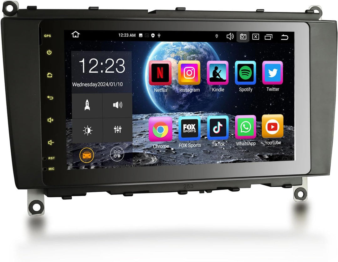 Erisin Android 12.0 8-Kern 4GB RAM+ 64GB ROM 8 Zoll Autoradio Mit GPS Navi für Mercedes Benz CLK-Kla