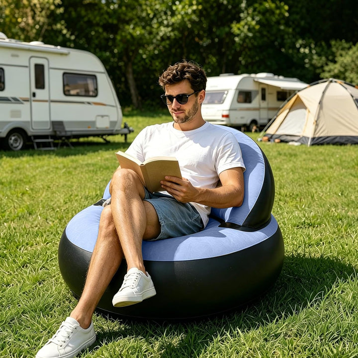CEWROM Aufblasbares Sofa, Aufblasbarer Sessel, Sessel, Sofa und Couch mit Beflockter Oberfläche für