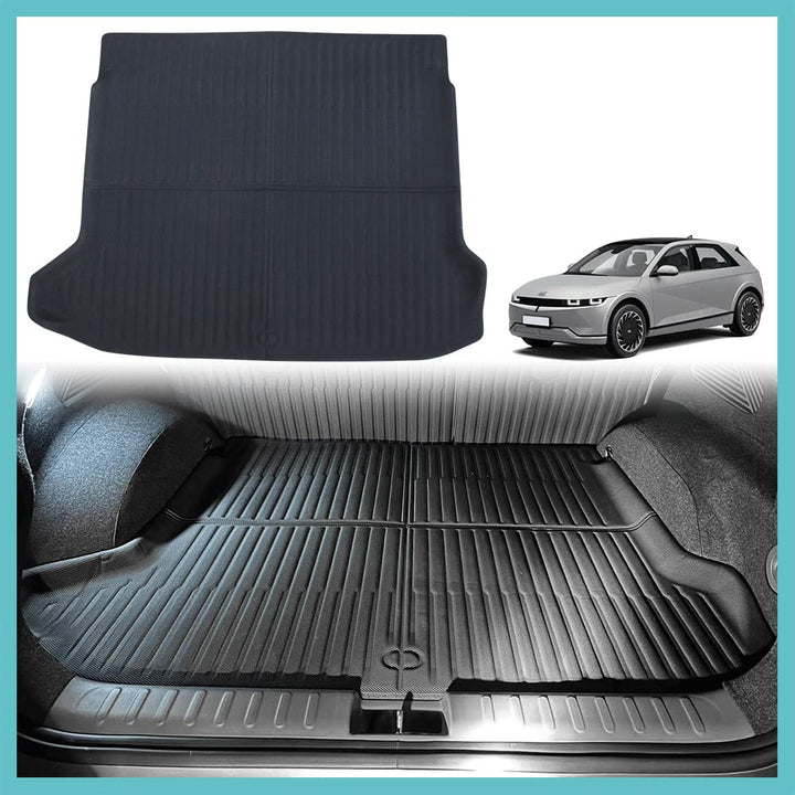 BestEvMod Für Ioniq5 Allwetter-Kofferraummatte, 3D Cargo Liner Hintere Kofferraum Bodenmatte XPE Mat