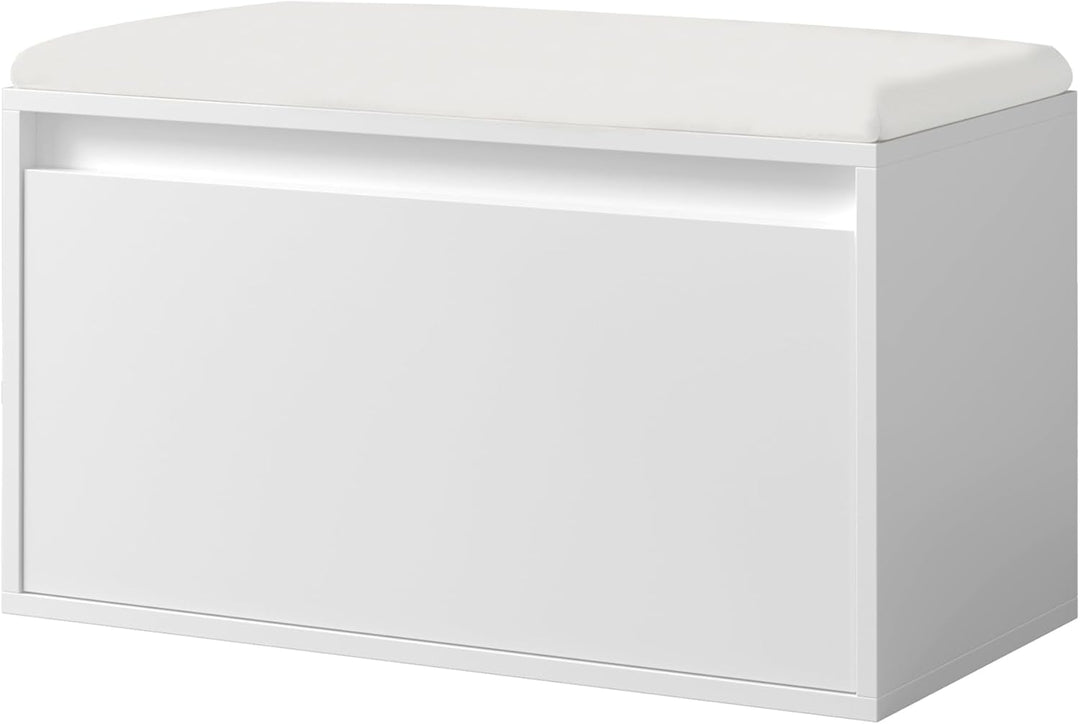 [en.casa] Sitzbank Degerfors mit Schublade 80 x 39 x 45 cm Schuhbank Schuhtruhe mit Sitzfläche Garde