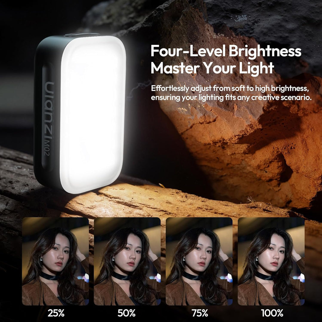 Ulanzi M02 Mini Magnetisches Selfie Licht mit Blitzlicht, 7W Handy Licht mit 5600K Tageslicht, Kabel