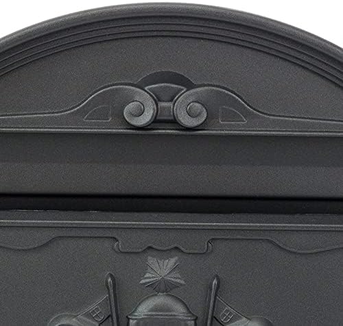 Verda Briefkasten Retro Antik Vintage Postkasten Wandbriefkasten Alu 3D-Relief Schwarz [40 x 25,5 x