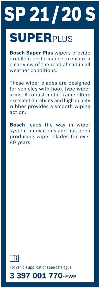 Bosch Scheibenwischer Super Plus Spoiler SP21/20S, Länge: 530mm/500mm − Set für Frontscheibe - Nur f