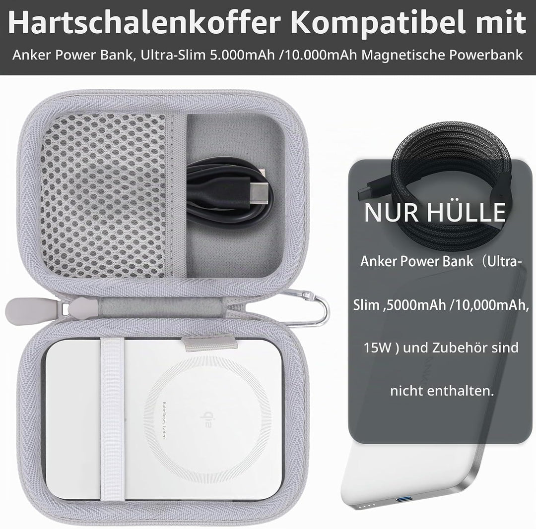 Khanka Etui für Anker Nano/MagGo PowerBank, Ultra-schlankes 5.000mAh/10.000mAh Magnetisches Akkupack