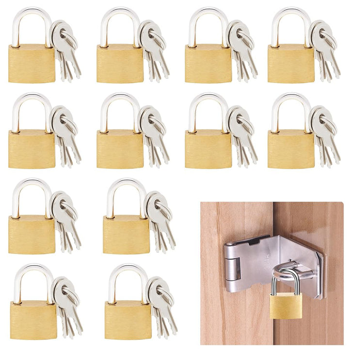 12 PCs Mini -Vorhängeschloss, kleines Vorhängeschloss mit 2 Tasten für Reisetaschen, Fitnessstudio -