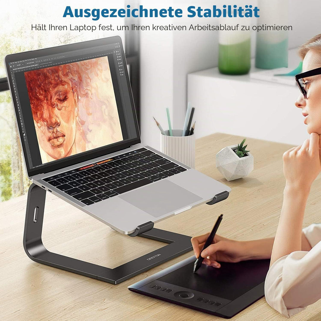 OMOTON Aluminium Laptop Ständer, Notebook Ständer mit Belüftung, Universal PC Riser Ergonomisch Lapt