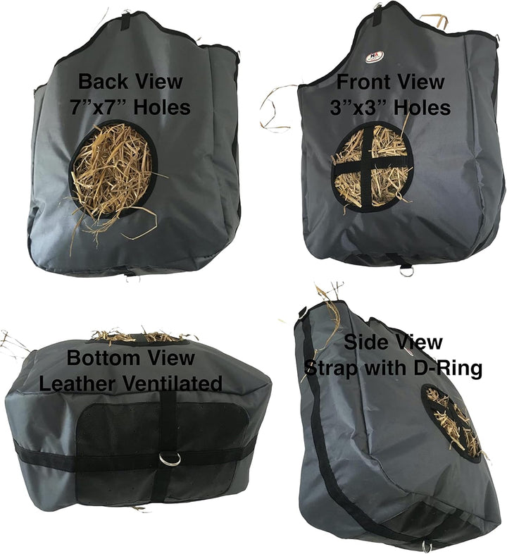 Majestic Ally Heufuttertasche aus Nylon für Pferd, Ziege, Schaf doppelseitiges offenes Futterloch mi