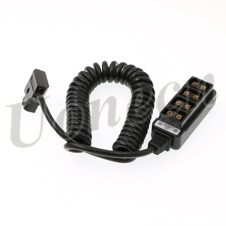 Uonecn Fotografie-Spiralkabel D-Tap B-Typ Stecker auf 4 Port D-Tap Buchse für Anton Bauer V-Mount Ba