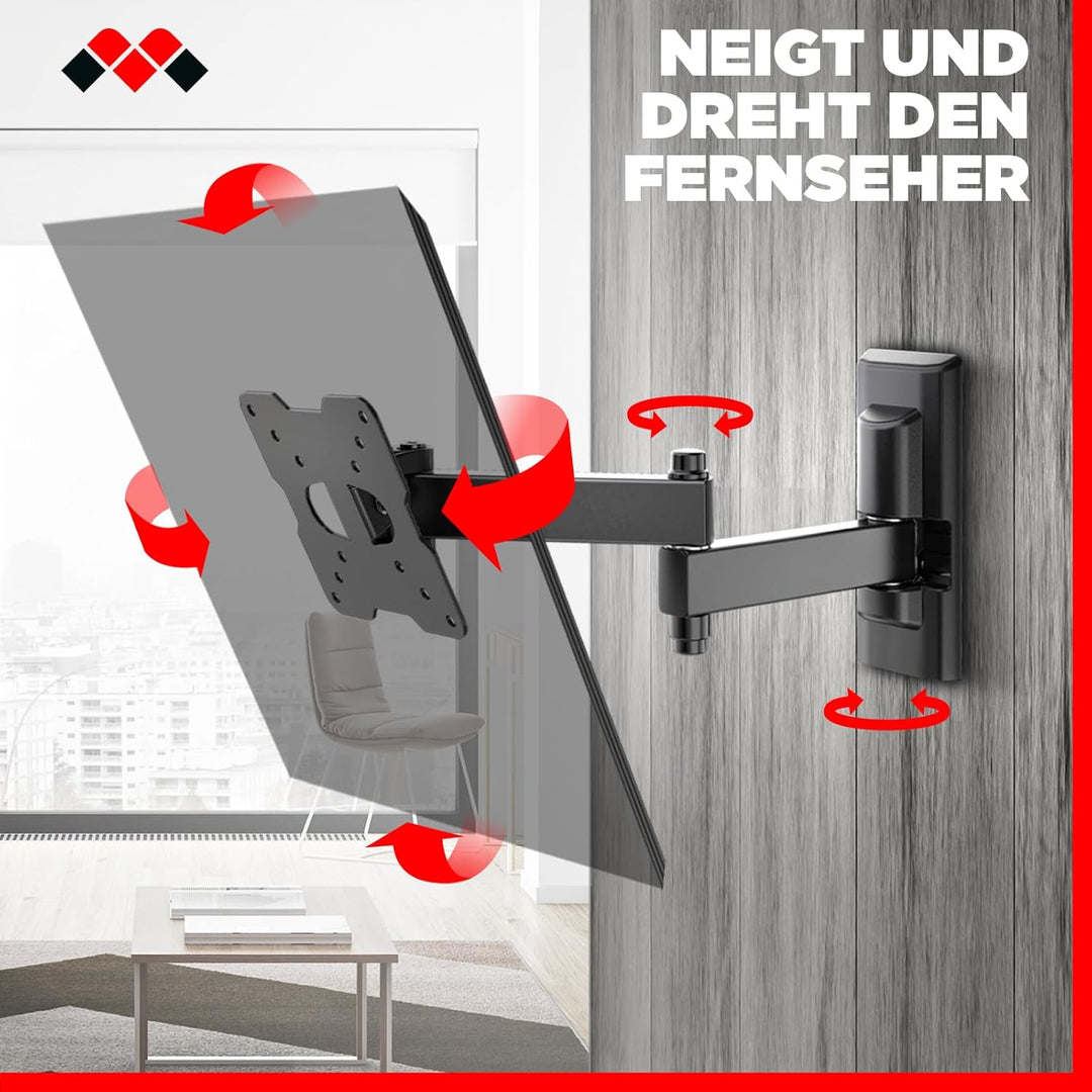 Meliconi SPACE SYSTEM FULLMOTION 100, TV-Wandhalterung mit Doppelrotation, Wandhalterung für Flachbi