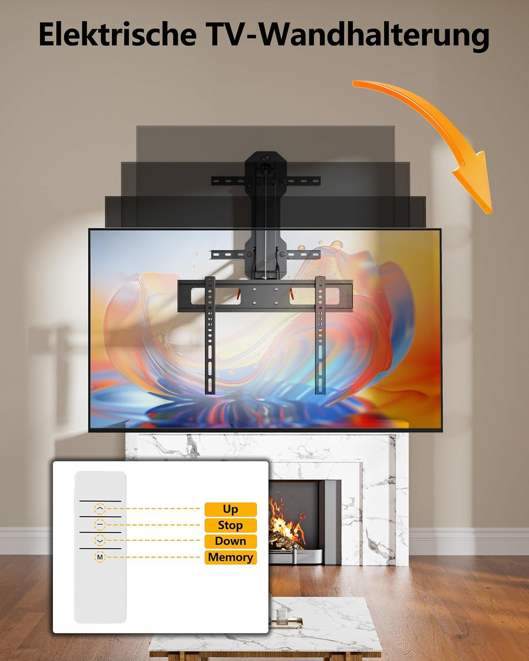 FORGING MOUNT Elektrisch TV Wandhalterung für 32-85 Zoll Fernseher bis 40kg, Motorisierte TV Wandhal
