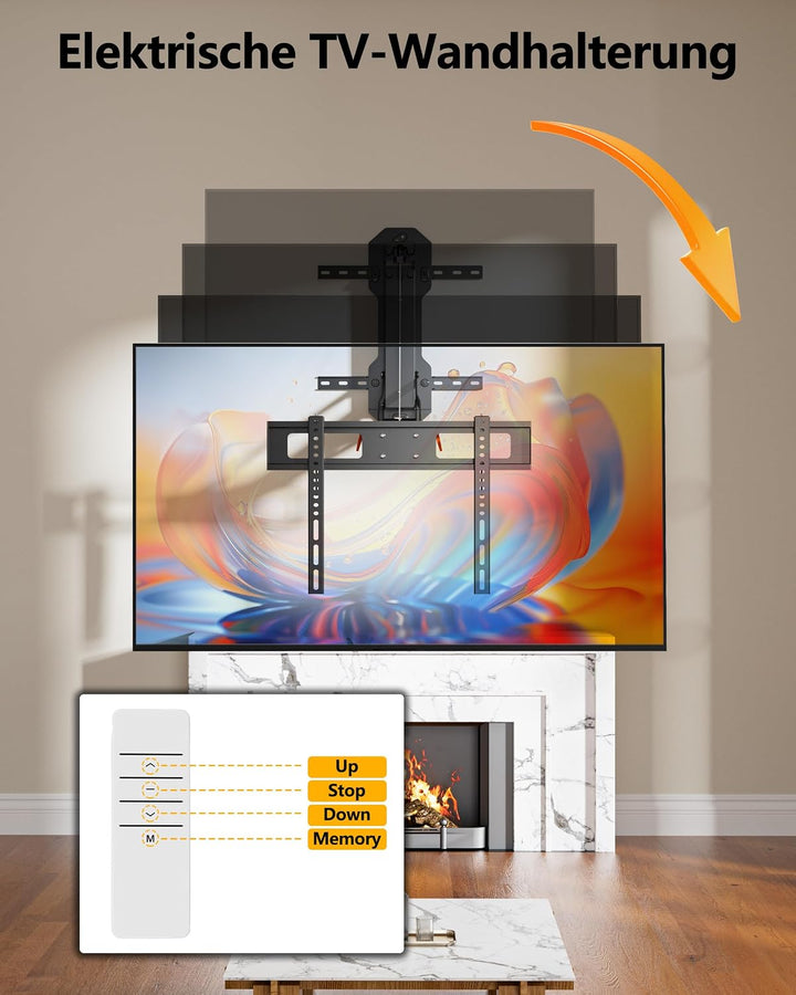 FORGING MOUNT Elektrisch TV Wandhalterung für 32-85 Zoll Fernseher bis 40kg, Motorisierte TV Wandhal