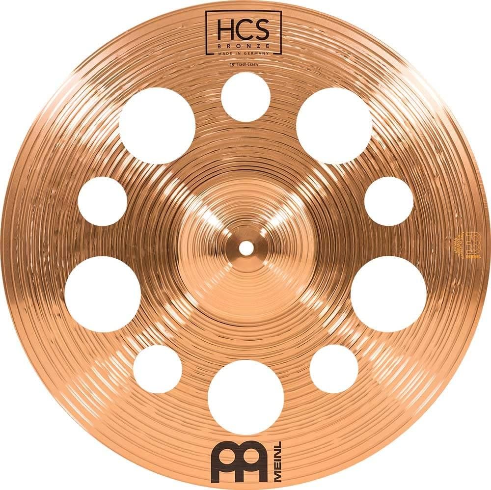 Meinl Cymbals HCS Bronze Trash Crash 18 Zoll (Video) Schlagzeug Becken (45,72cm) B8 Bronze, Traditio