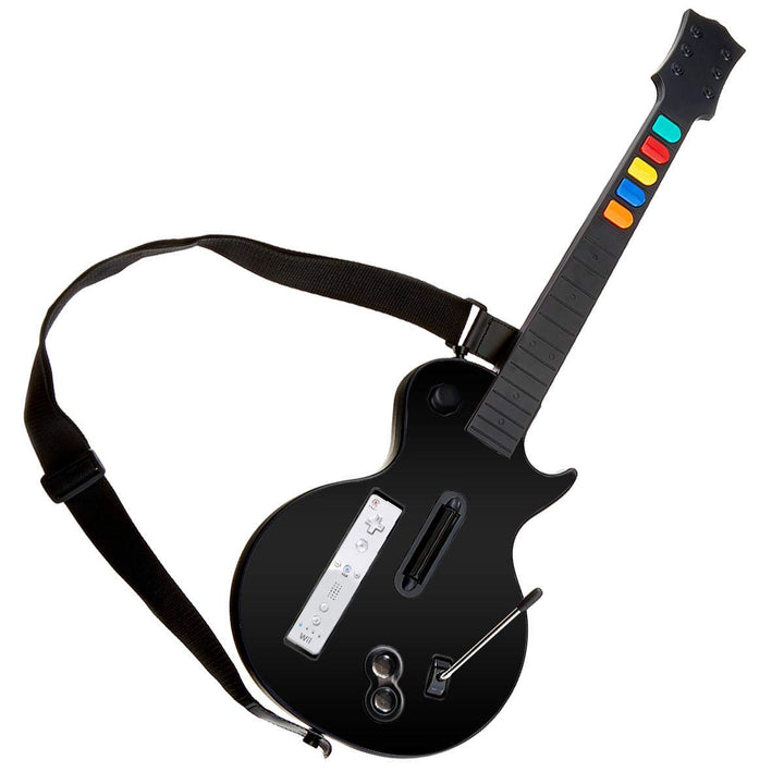 DOYO Guitar Hero Wii Gitarren Kabellose Schwarz für Guitar Hero und Rock Band Games Abnehmbare Gitar