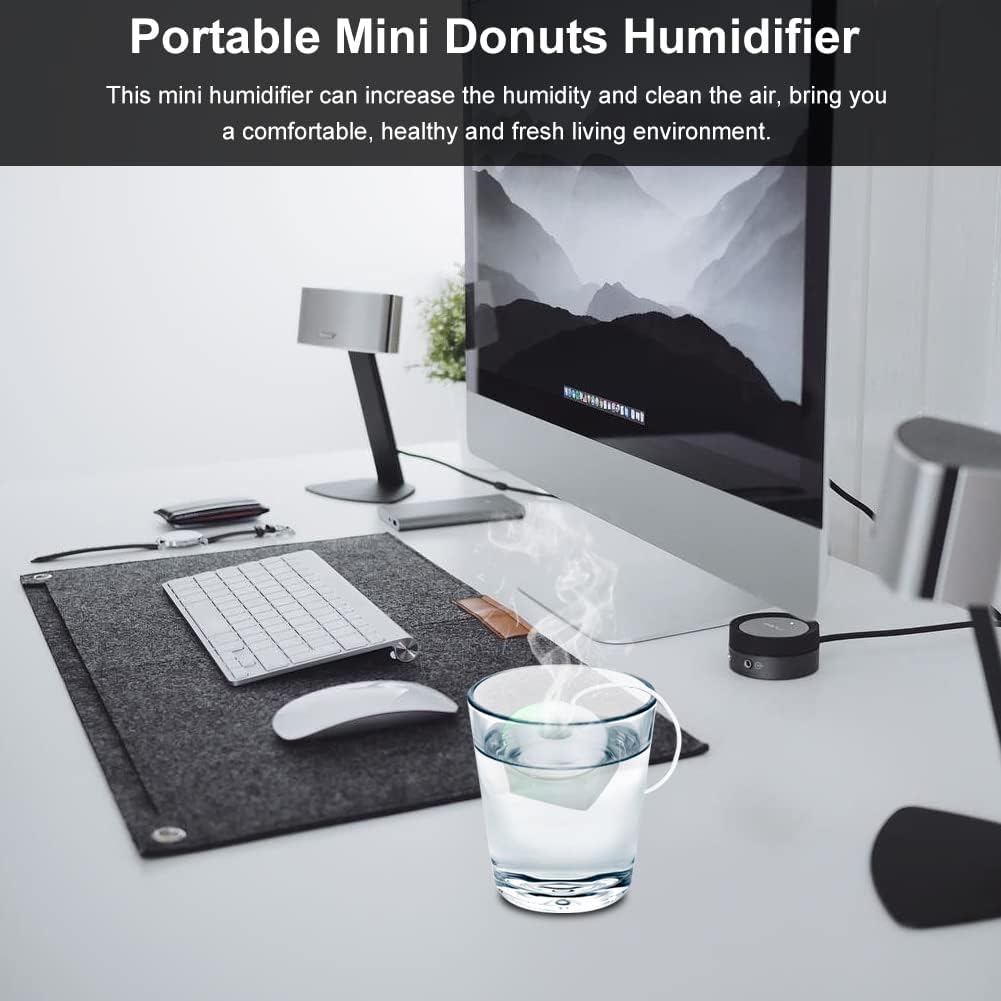 Eboxer Tragbarer Mini-Donut-förmiger USB-Zerstäubungsspray-Luftbefeuchter USB Luftbefeuchter für Hom