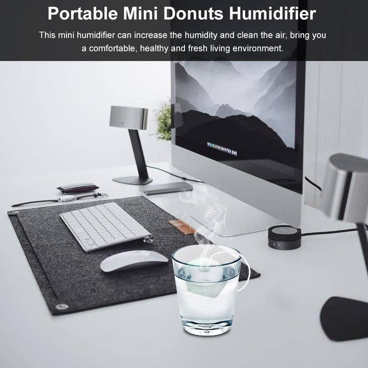 Eboxer Tragbarer Mini-Donut-förmiger USB-Zerstäubungsspray-Luftbefeuchter USB Luftbefeuchter für Hom