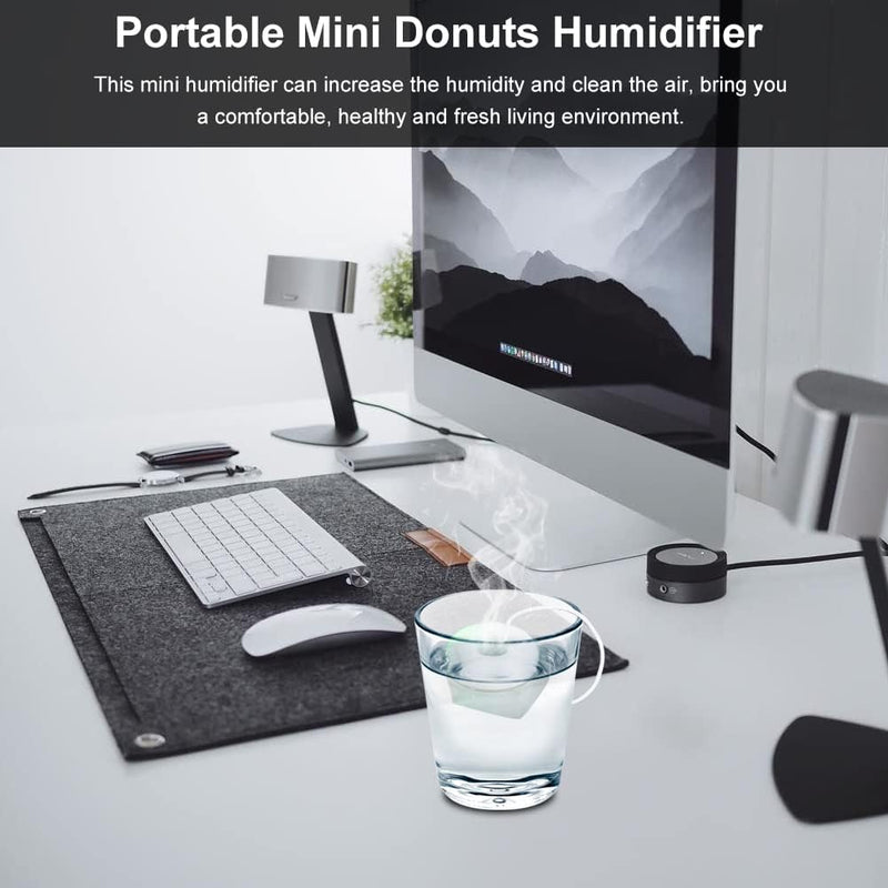 Eboxer Tragbarer Mini-Donut-förmiger USB-Zerstäubungsspray-Luftbefeuchter USB Luftbefeuchter für Hom
