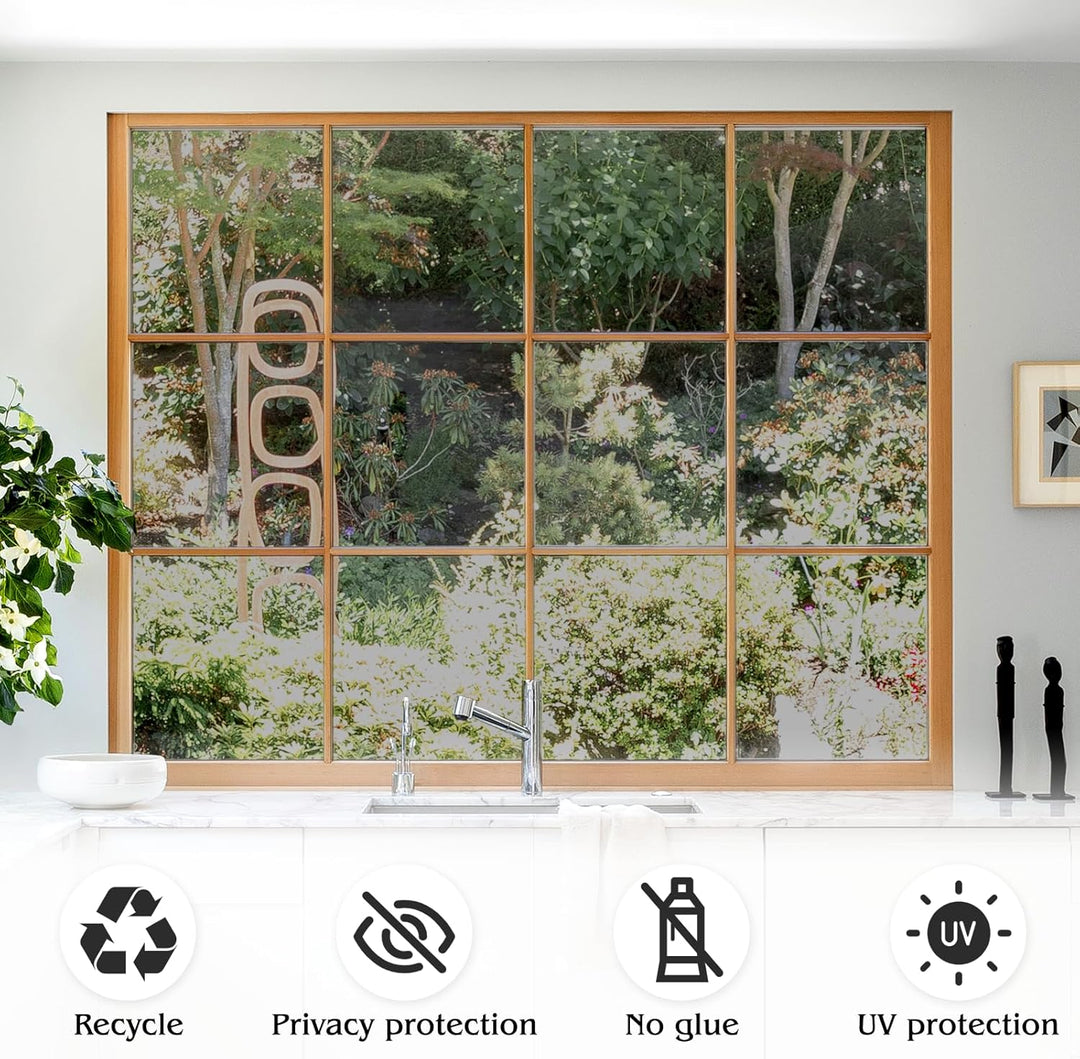 CHEIGHY Fensterfolie Sichtschutz Spiegelfolie Statisch Haftend Privatsphäre Tönungsfolie Fenster Ver