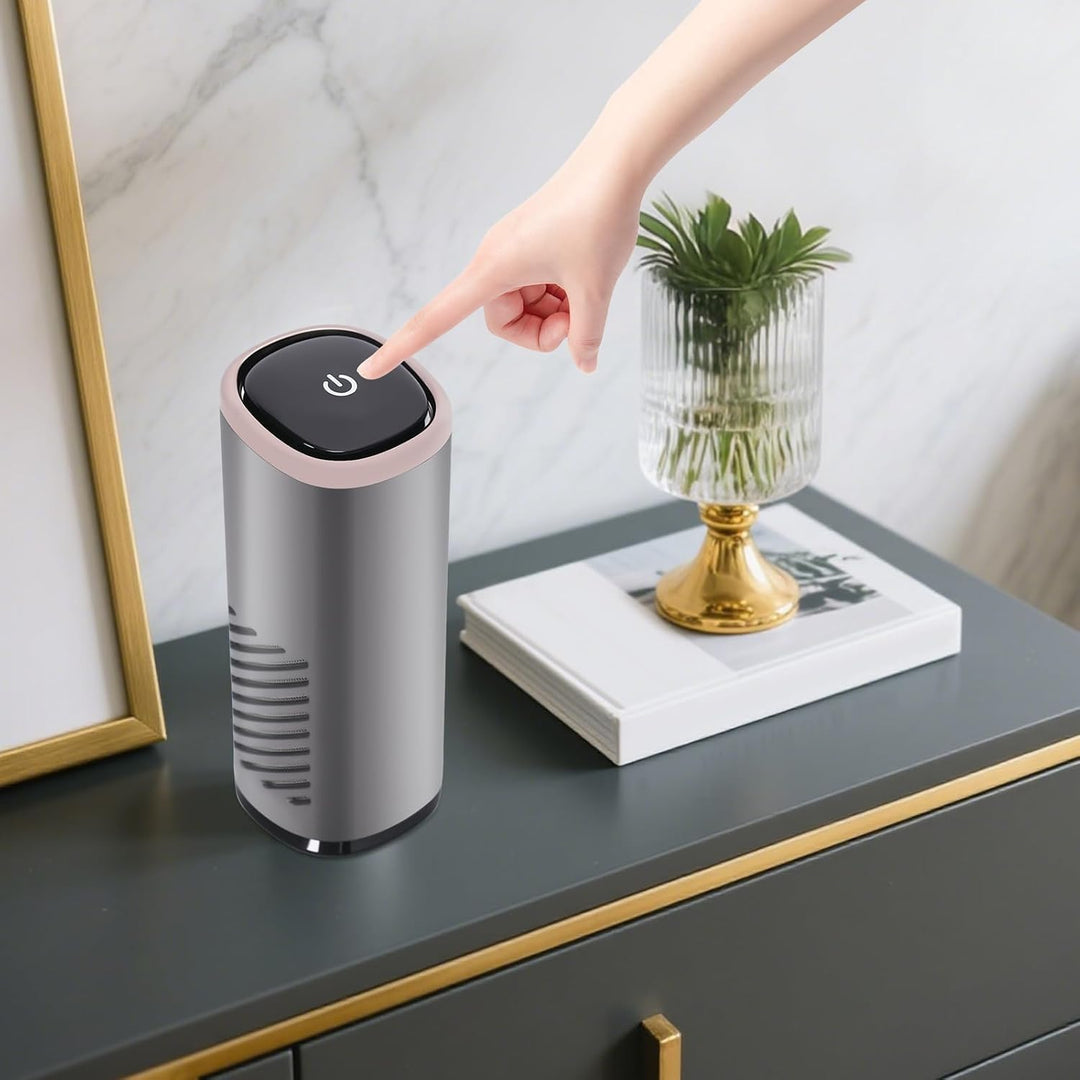 Luftreiniger Auto USB, Luftreiniger Allergiker mit Aromatherapie, HEPA & Aktivkohlefilter, Entfernt