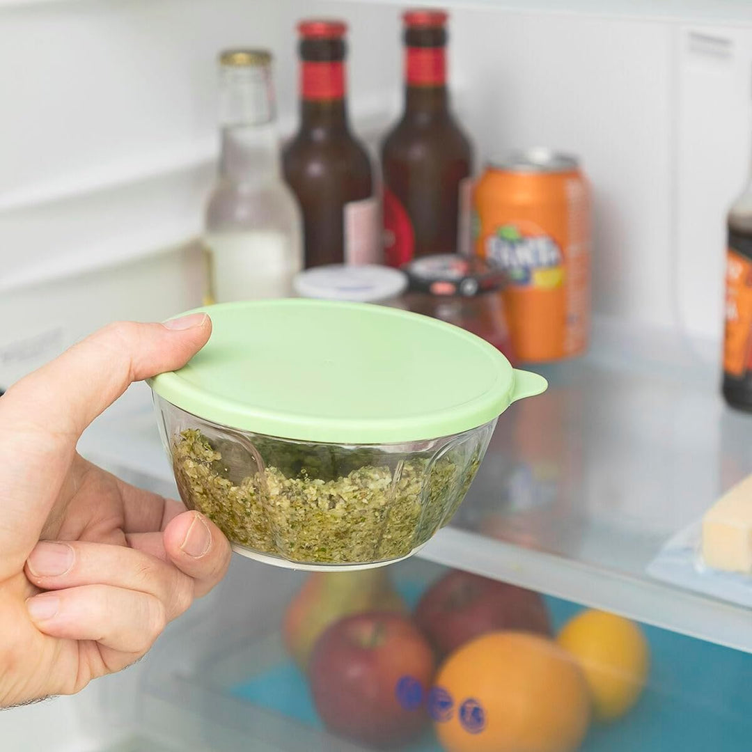 InnovaGoods - Manueller Mini-Zerkleinerer mit Seilzug Spinop, 400 ml Kapazität, Schnelles Hacken, Ei