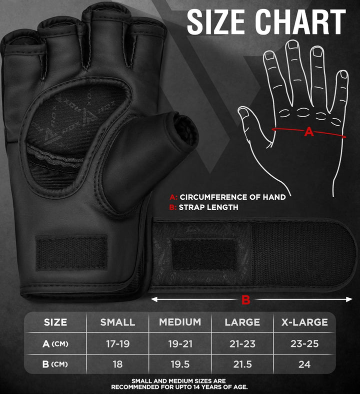 RDX MMA Maya Hide Handschuhe, Leder, Training, Kampfkunst, Boxsack, Kampf, Sparring, Kickboxen S sch
