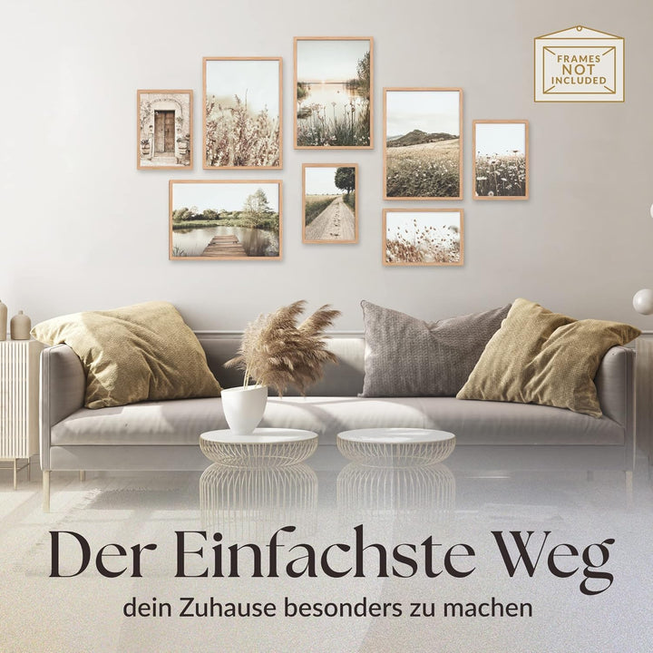 Heimlich® Premium Poster Set OHNE Bilderrahmen | 4 x DIN A3 & 4 x DIN A4 - ca. 30x42 & 21x30 | Stilv