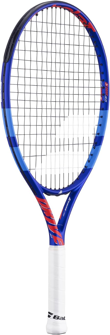 Babolat, Tennisschläger Modell Drive Junior, Einheitsgrösse, Blau/Rot, Leicht, Griff für kleine Händ