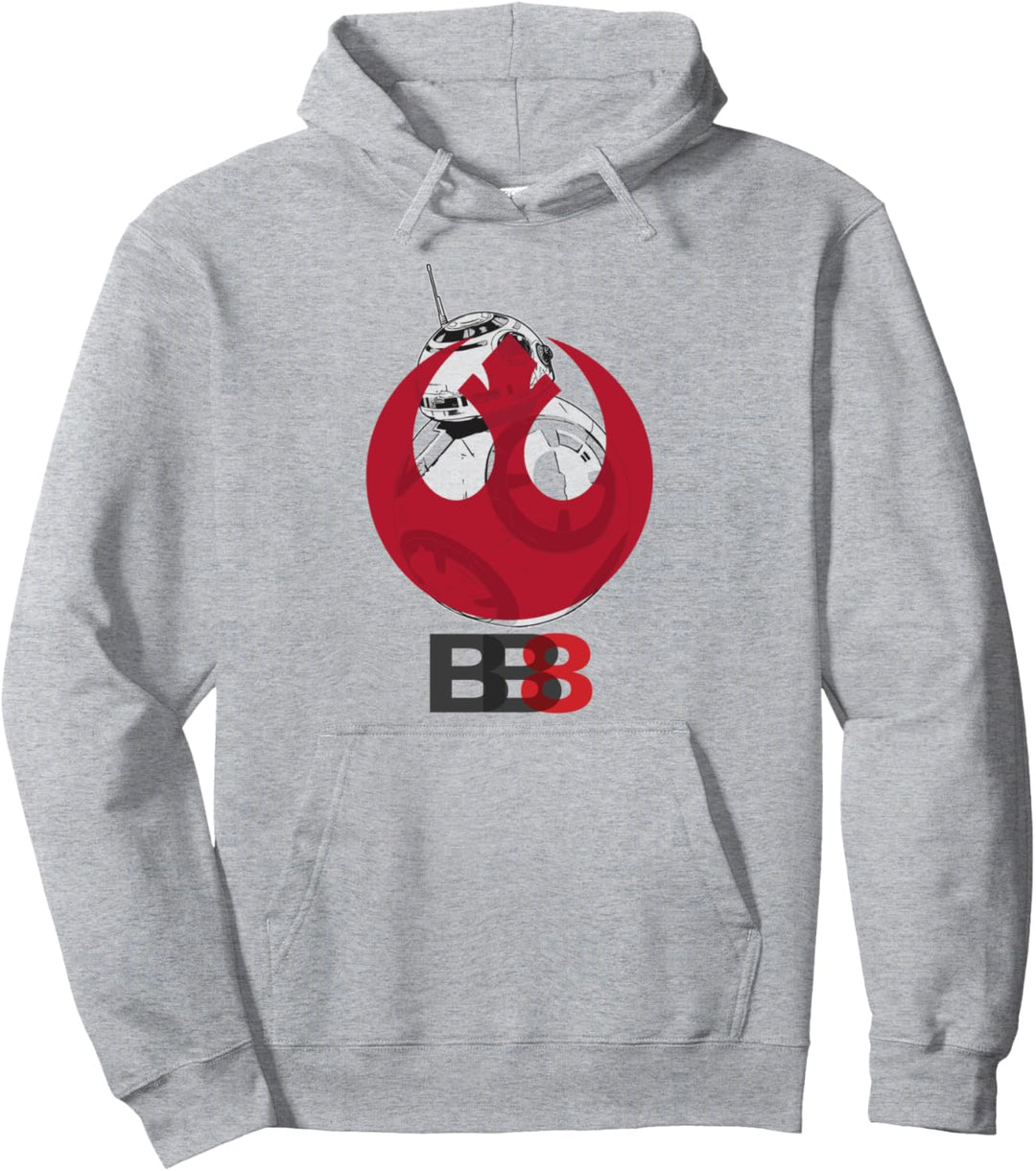 Star Wars The Last Jedi BB-8 Behind Rebel Logo Pullover Hoodie