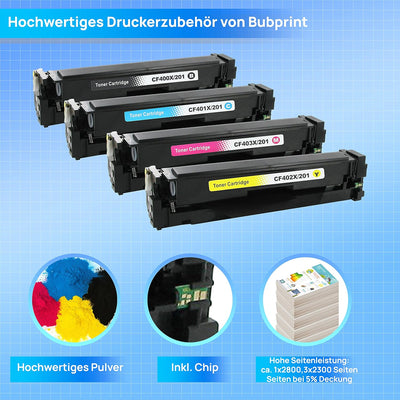 201X 4 Tonerkartuschen kompatibel als Ersatz für HP 201A HP 201X Toner für HP Color Laserjet Pro MFP