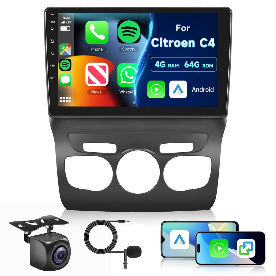 8 Core 4G+64G Autoradio für Citroen C4 B7 C4L DS4 2013-2017, Hodozzy 10,1 Zoll Touchscreen mit Wirel