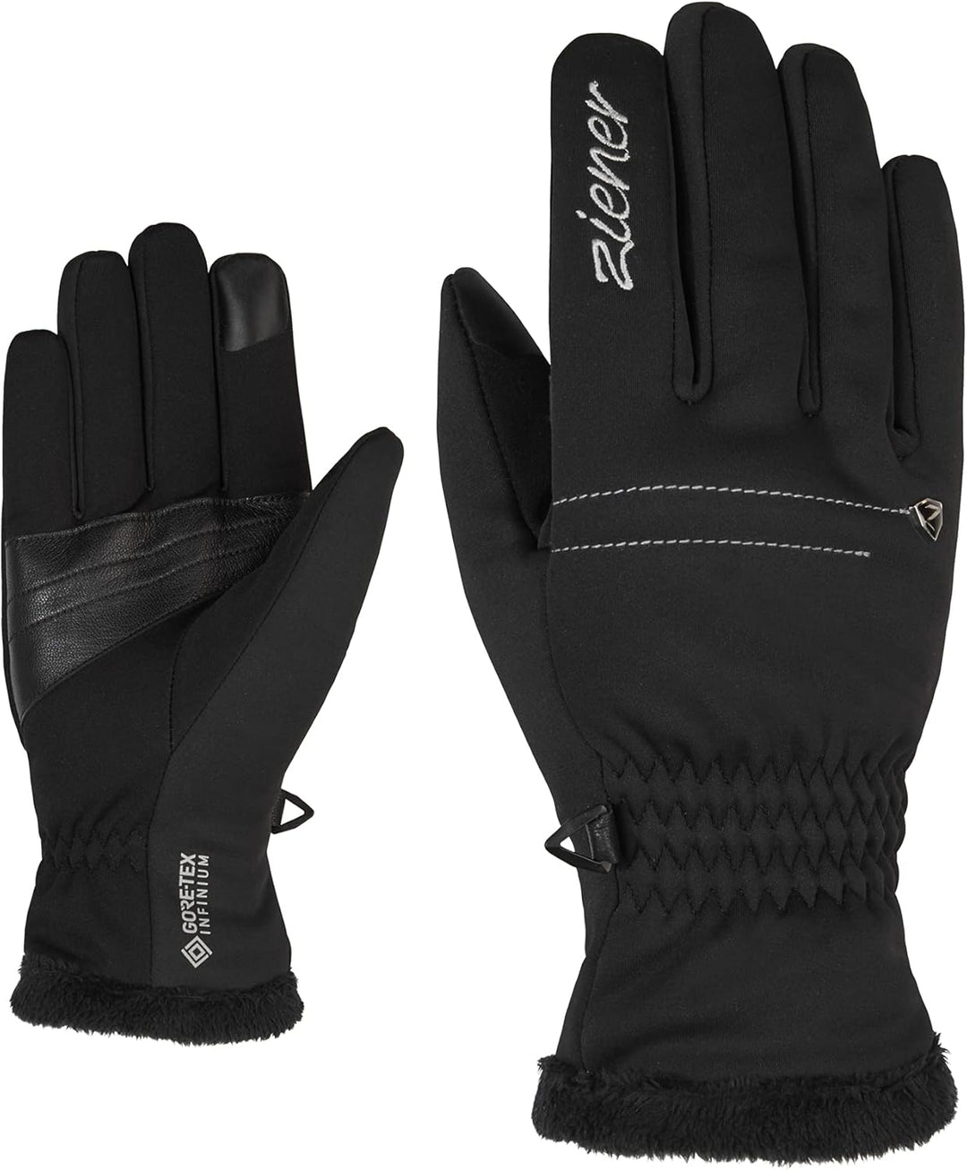 Ziener Damen Idina Touch Funktions-/ Freizeit-Handschuhe | Soft-Shell, Winddicht, Plüschfutter 8 Sch