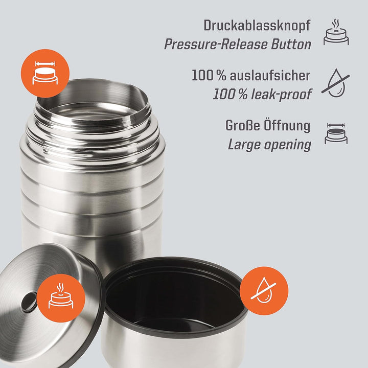 Esbit Thermobehälter Majoris für Essen - Warmhaltebehälter 800 ml in Edelstahl - aus Edelstahl für w