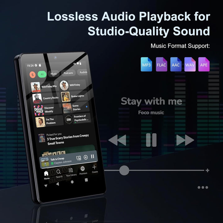 32GB MP3 Player mit Bluetooth und WiFi, Kamera, Oilsky 4,02" HD Android 13 Musikplayer mit Spotify,