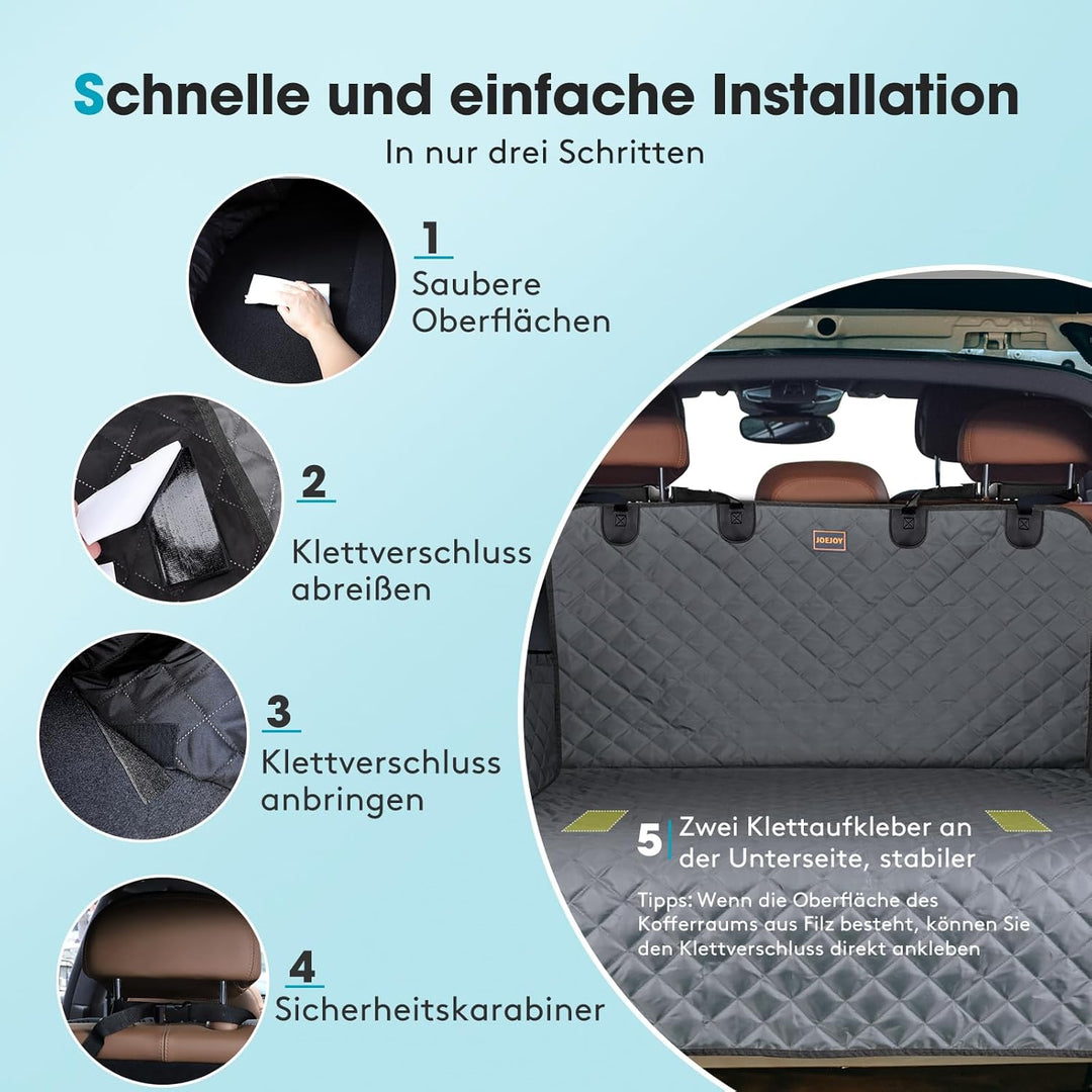JOEJOY Kofferraumschutz für Hunde mit Seiten- und Ladeschwellenschutz, Universal Kofferraum Schutzma