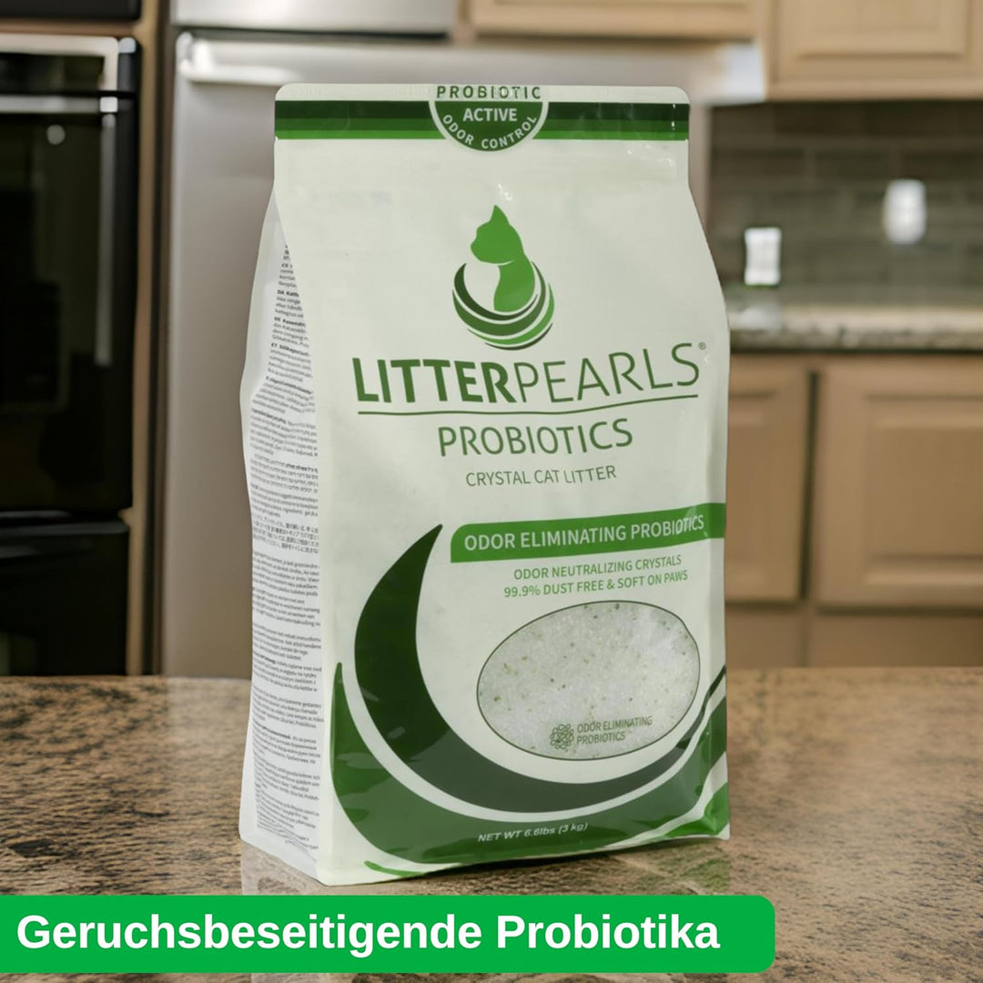 Litter Pearls Probtiotics Katzenstreu, geruchlos, Nicht klumpend, Kristall-Katzenstreu mit geruchshe