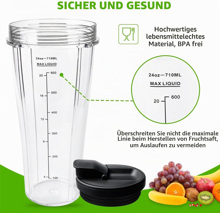 Mixer Ersatzteile Für Ninja, 2 Stück Becher Ersatzteile Für Ninja, Ersatzteile Für Mixer Ss100, Ss10