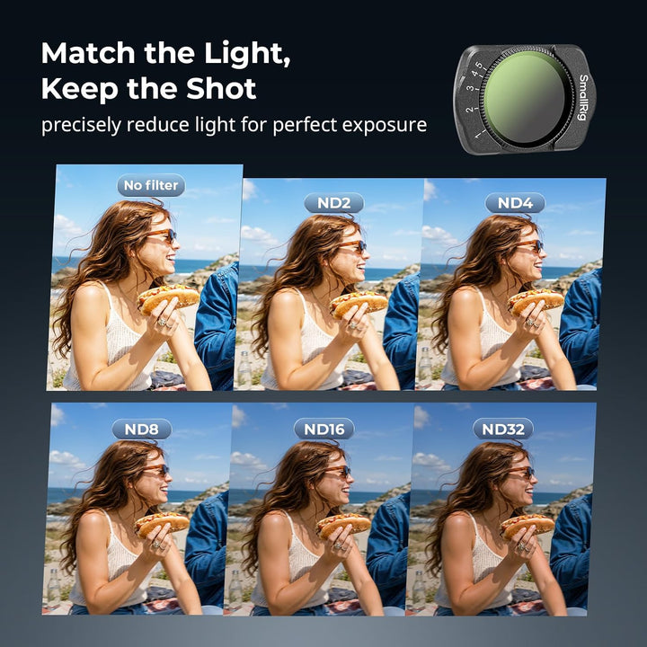 SMALLRIG Magnetischer, Verstellbarer ND2-ND32-Filter für DJI Osmo Pocket4 / Osmo Pocket 3, doppelsei