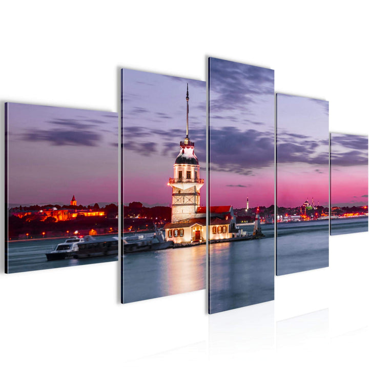 Runa Art Wandbilder Istanbul Türkei 5 Teilig Bild auf Vlies Leinwand Deko Wohnzimmer Schlafzimmer St