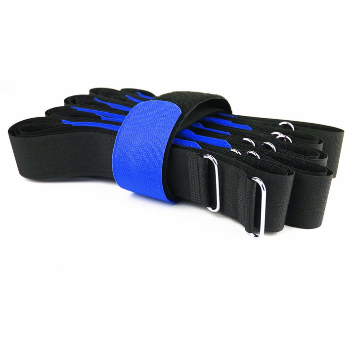 10 x Klettkabelbinder Metallöse - Klett/Flausch auf GLEICHER SEITE! - 80 cm blau/Kabelmanagement für