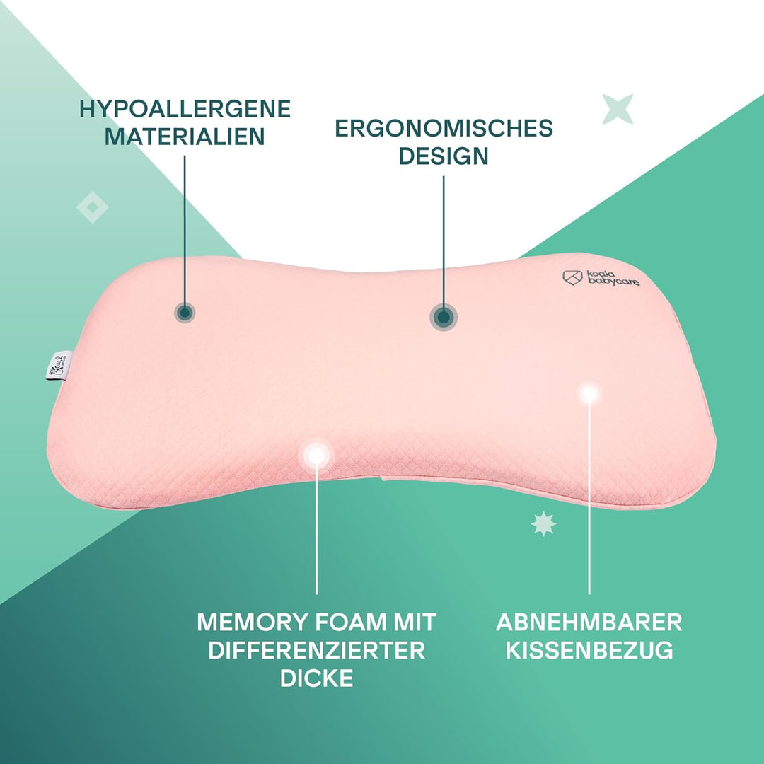 KOALA BABYCARE Babykissen Plagiozephalie bis 36 Monaten, abnehmbar für das Kinderbettchen. Hilft bei