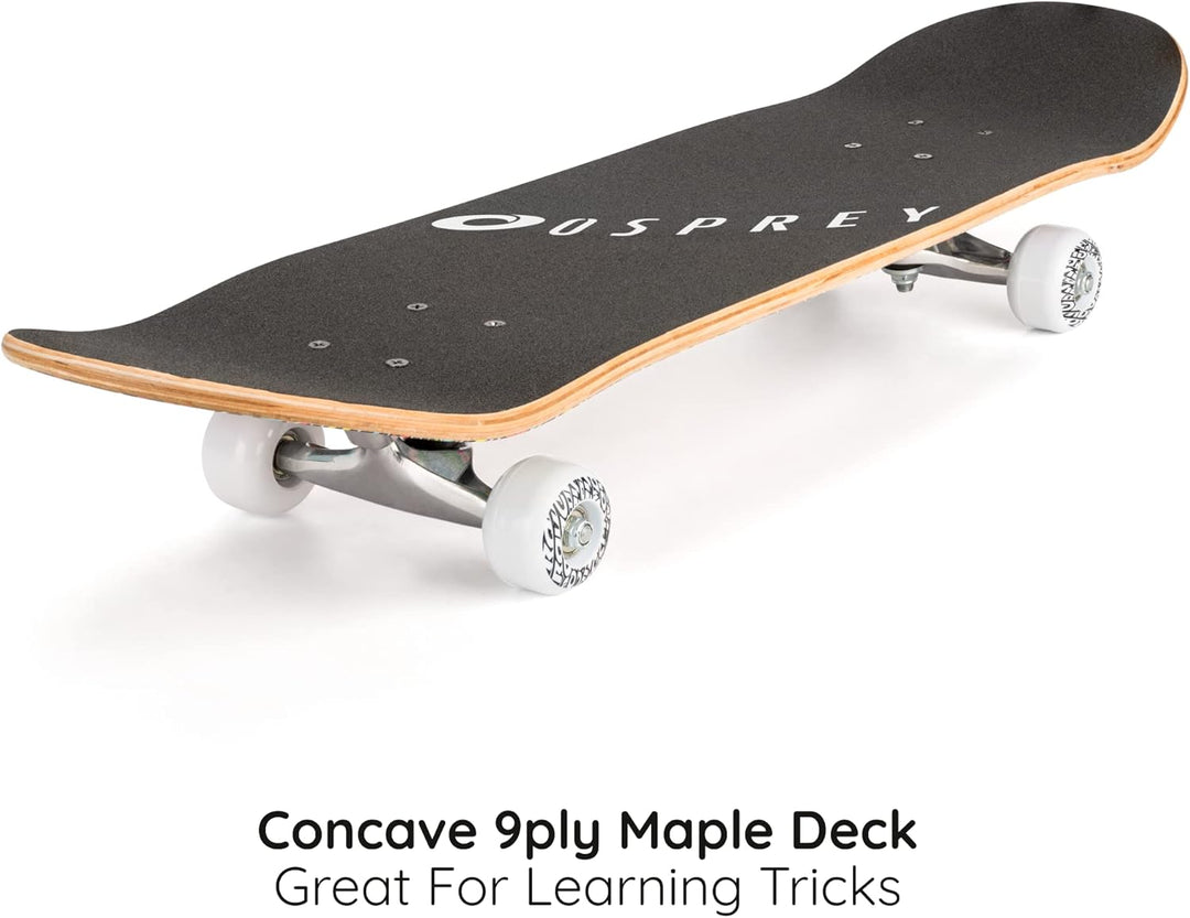 Osprey Absolute Anfänger Double Kick Trick Skateboard, 78,7 x 20,3 cm, Ahorndeck Mehrfarbig, Mehrfar