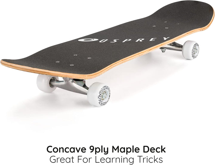 Osprey Absolute Anfänger Double Kick Trick Skateboard, 78,7 x 20,3 cm, Ahorndeck Mehrfarbig, Mehrfar