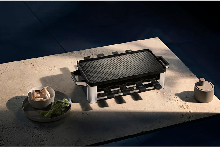 WMF Lono Raclette Grill mit Pfännchen und Schiebern, Raclette 8 Personen, 15 W, edelstahl