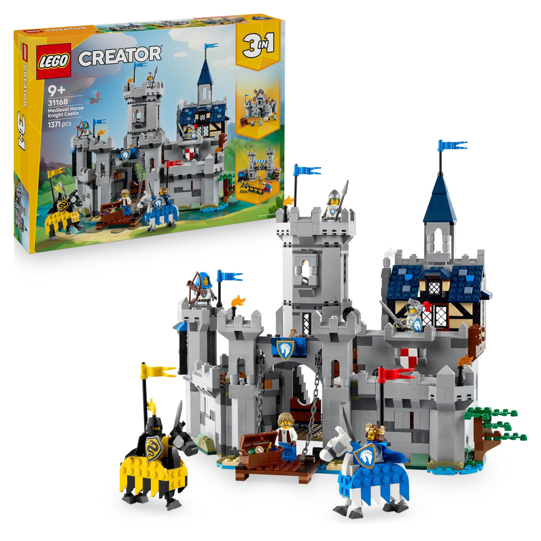 LEGO Creator Ritterburg im Mittelalter - 3-in-1-Bauset - Spielzeug Ritterburg - Umwandelbar in Ritte