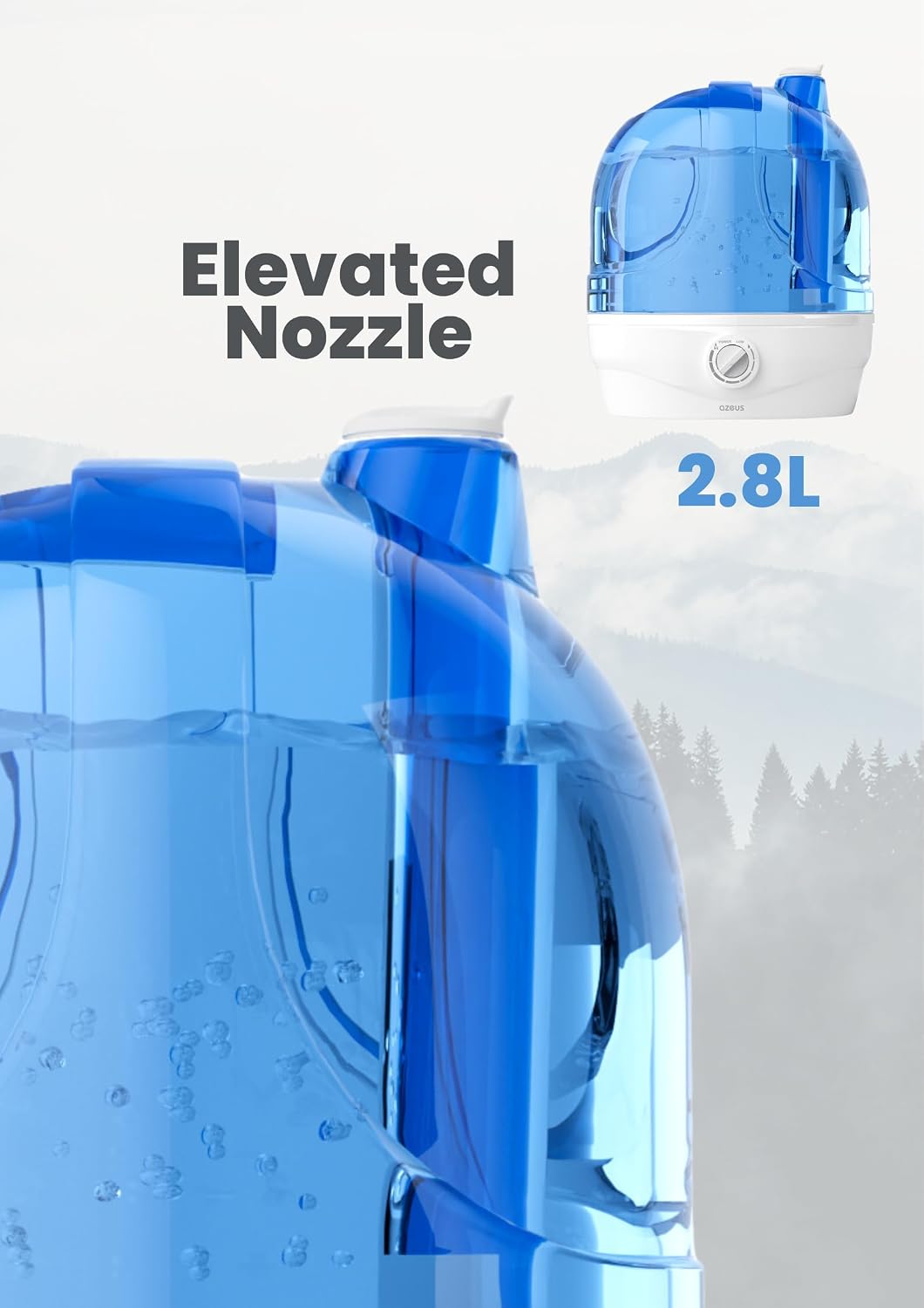 AZEUS Aktualisierte Luftbefeuchter-Serie (2,8 l) 2.5 L 7 Farben, 2.5 L 7 Farben