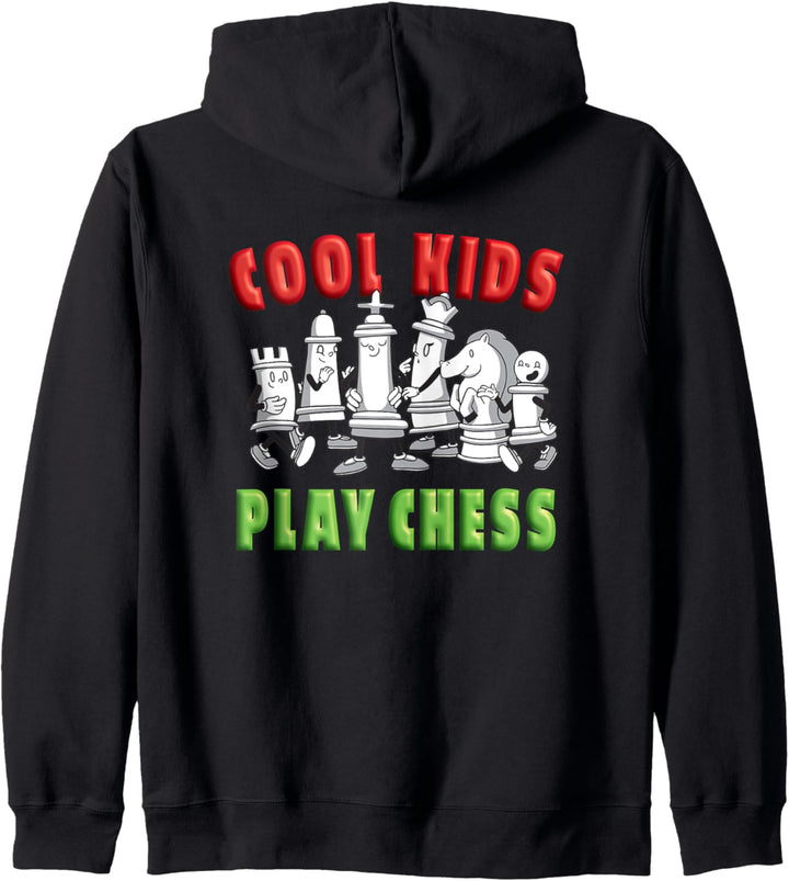 Cool Kids play chess lustiges Schach Design für Kinder Kapuzenjacke