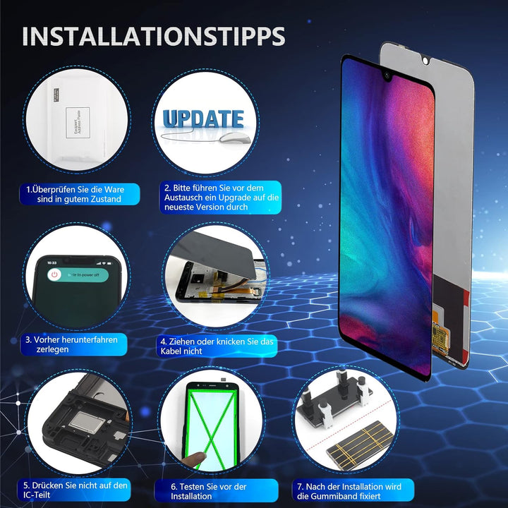 RongZy Display für Xiaomi Redmi Note 7 / Note 7 Pro LCD Bildschirmersatz Digitizer Touchscreen für X