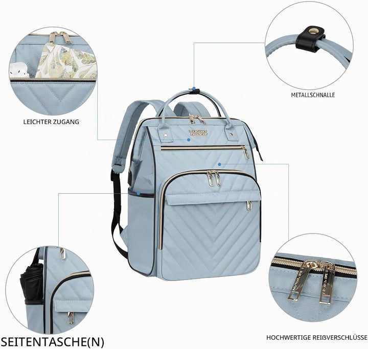 VANKEAN 17 Zoll Laptop-Rucksack für Damen und Herren, modische Computer-Arbeitstasche, grosse Kapazi