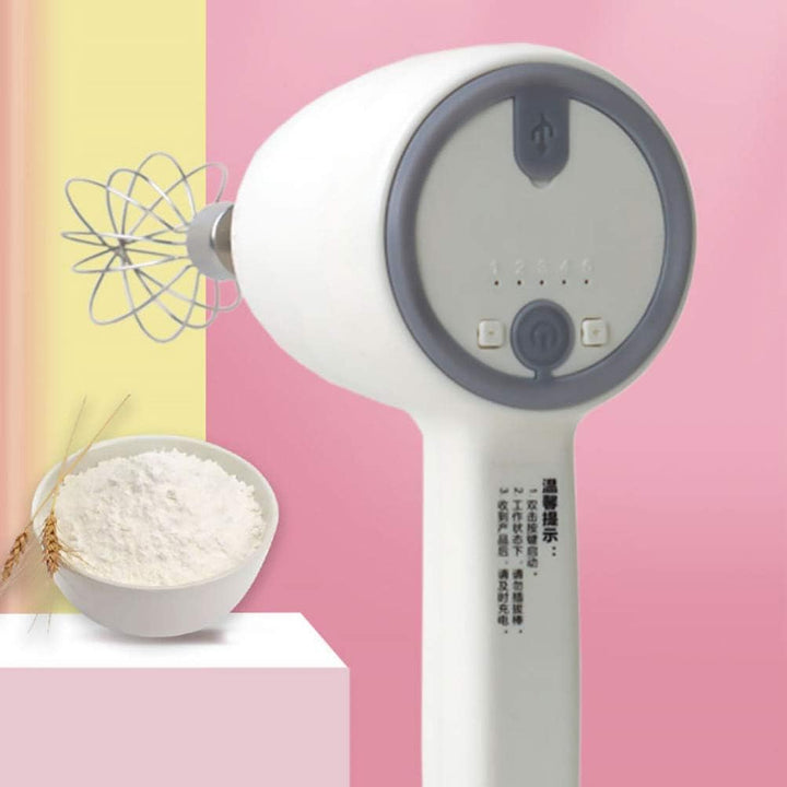 SOLUSTRE Elektrischer Handmixer Edelstahl Schneebesen Wiederaufladbare Küche Handmixer Rührer Rührer
