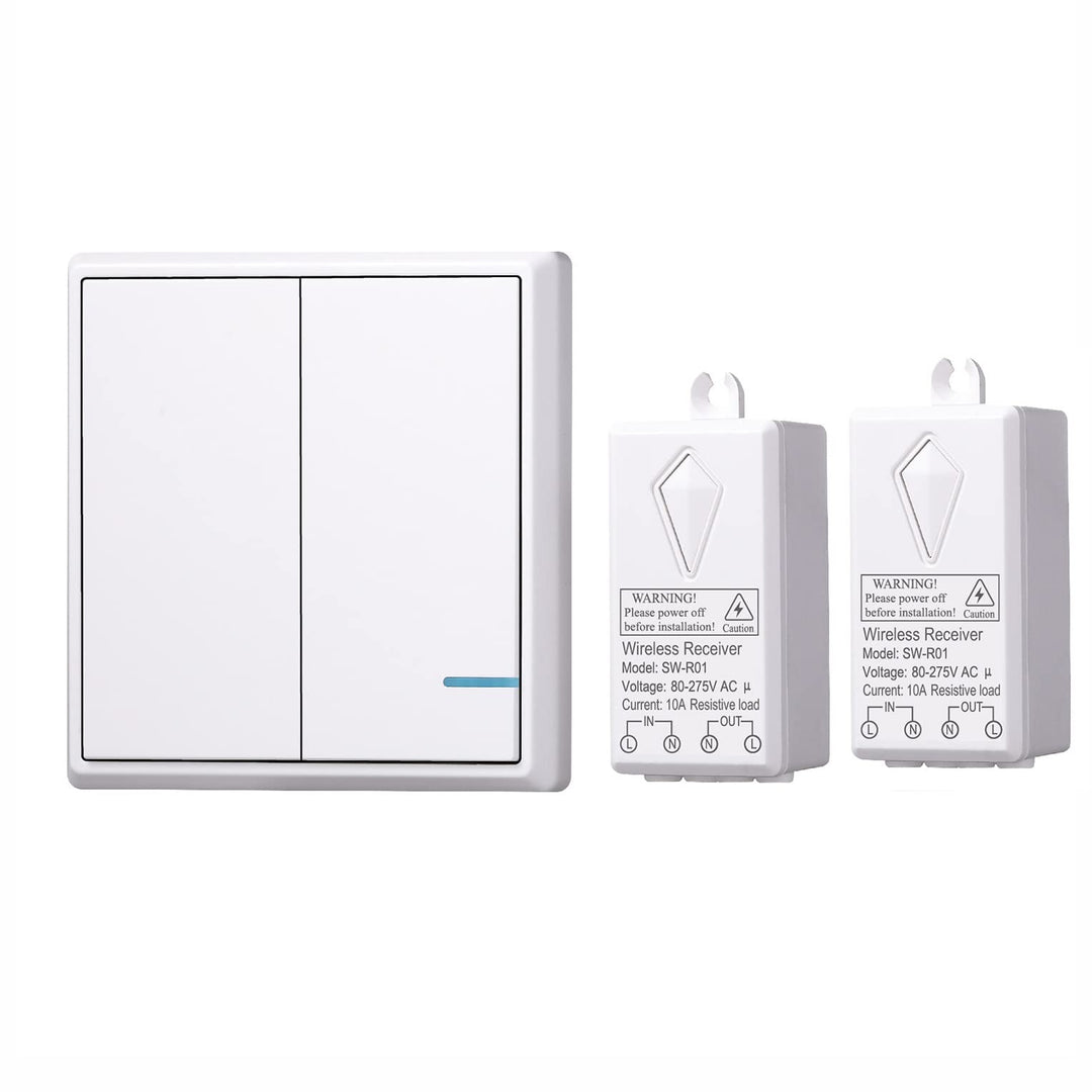 Mengshen Funk Lichtschalter Kit, 1 Schalter + 1 Empfänger, Keine Verkabelung Erforderlich Schalter m